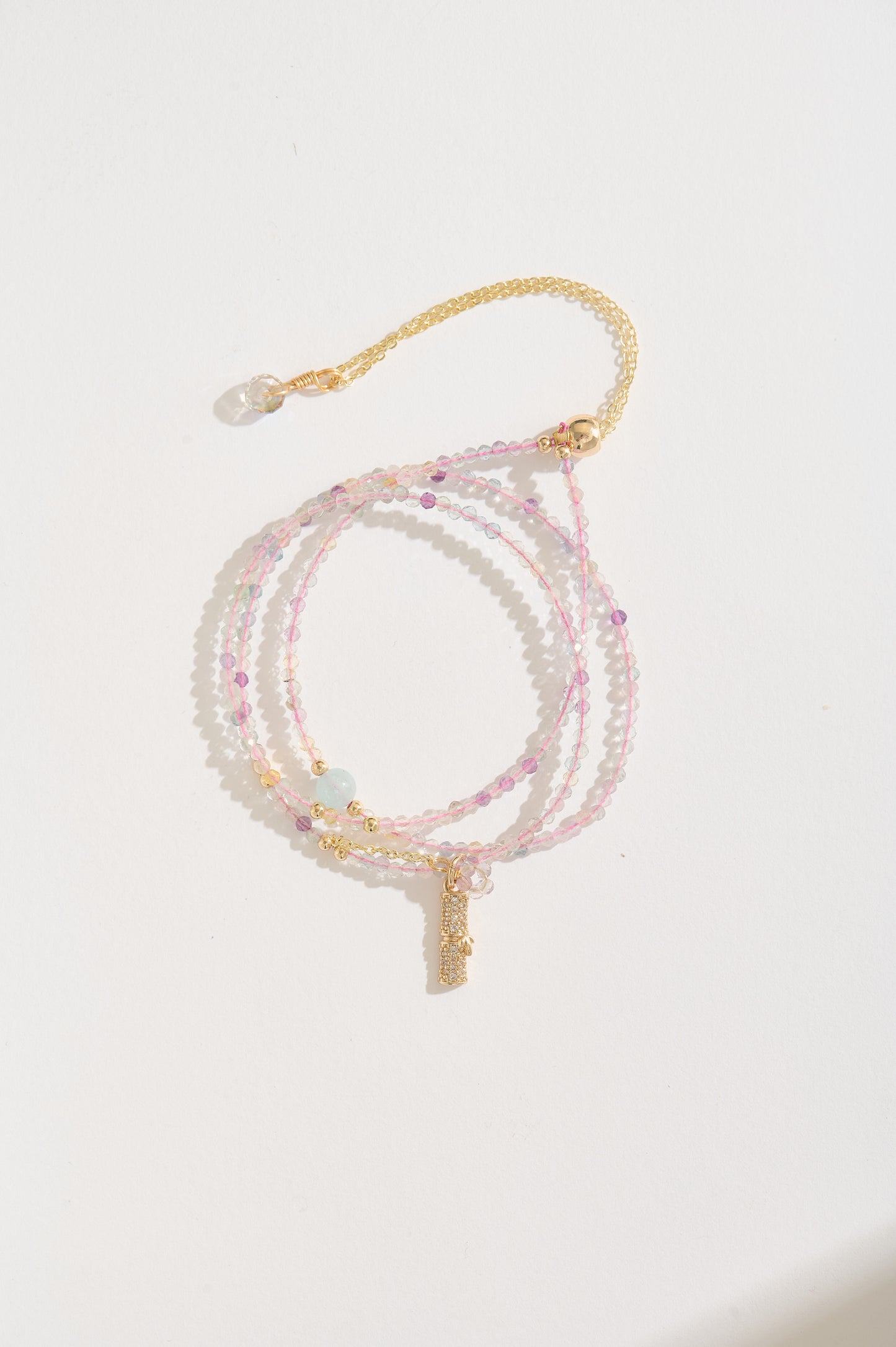 Handmade Pink Spinel Multi-layer Bracelet, Dainty 14K Gold-filled Gemstone Bracelet, Pastel Crystal Jewelry Gift for Women