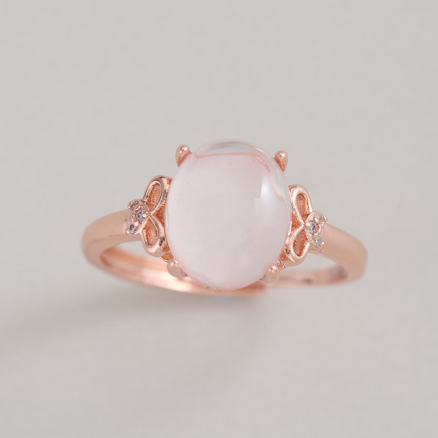 Rose Gold Natural Rose Quartz Ring | Love Attraction Crystal Ring | Dainty Pink Gemstone Ring for Her