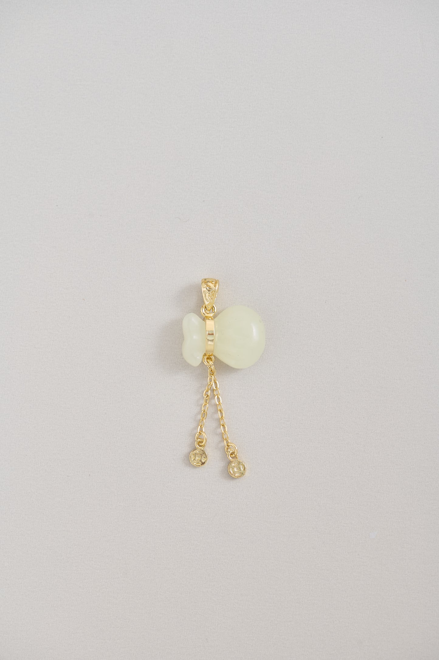 Hetian Jade Lucky Bag Necklace – 14K Gold-Filled Adjustable Chain with Silicone Slide Clasp | Handmade Good Luck Pendant