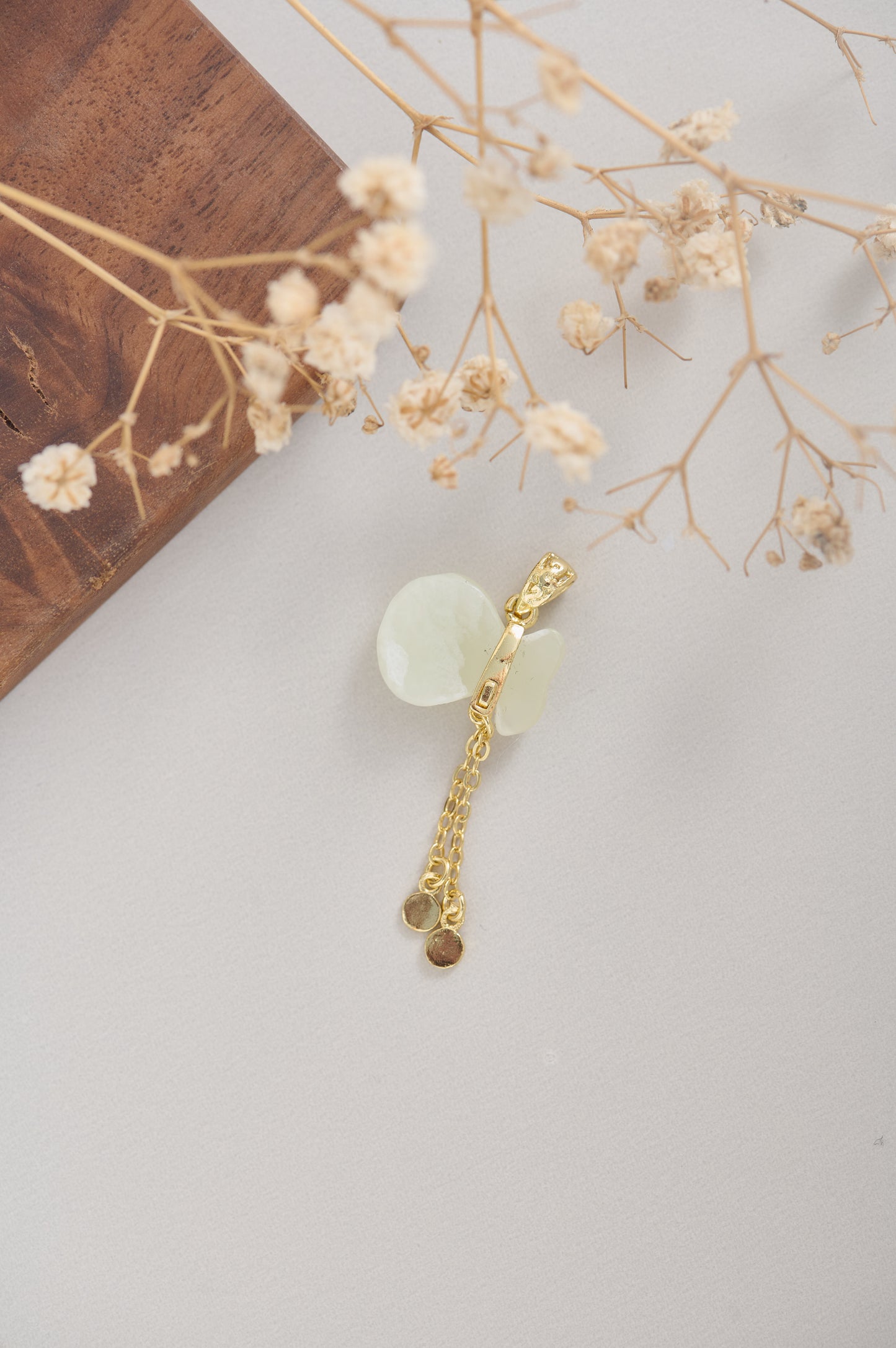 Hetian Jade Lucky Bag Necklace – 14K Gold-Filled Adjustable Chain with Silicone Slide Clasp | Handmade Good Luck Pendant
