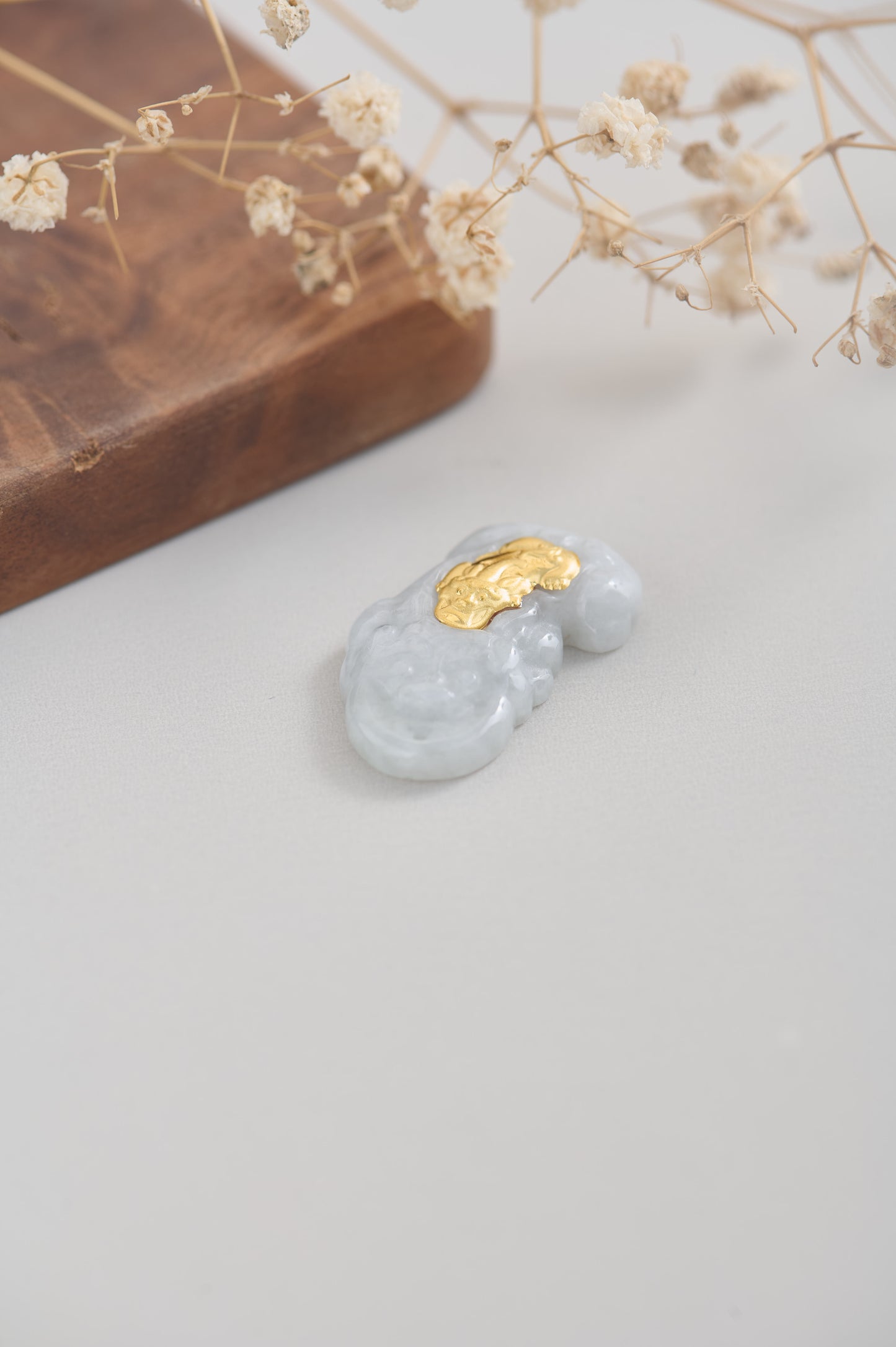 Golden Blessing – Jadeite Buddha Pendant with Free 14K Gold Adjustable Chain