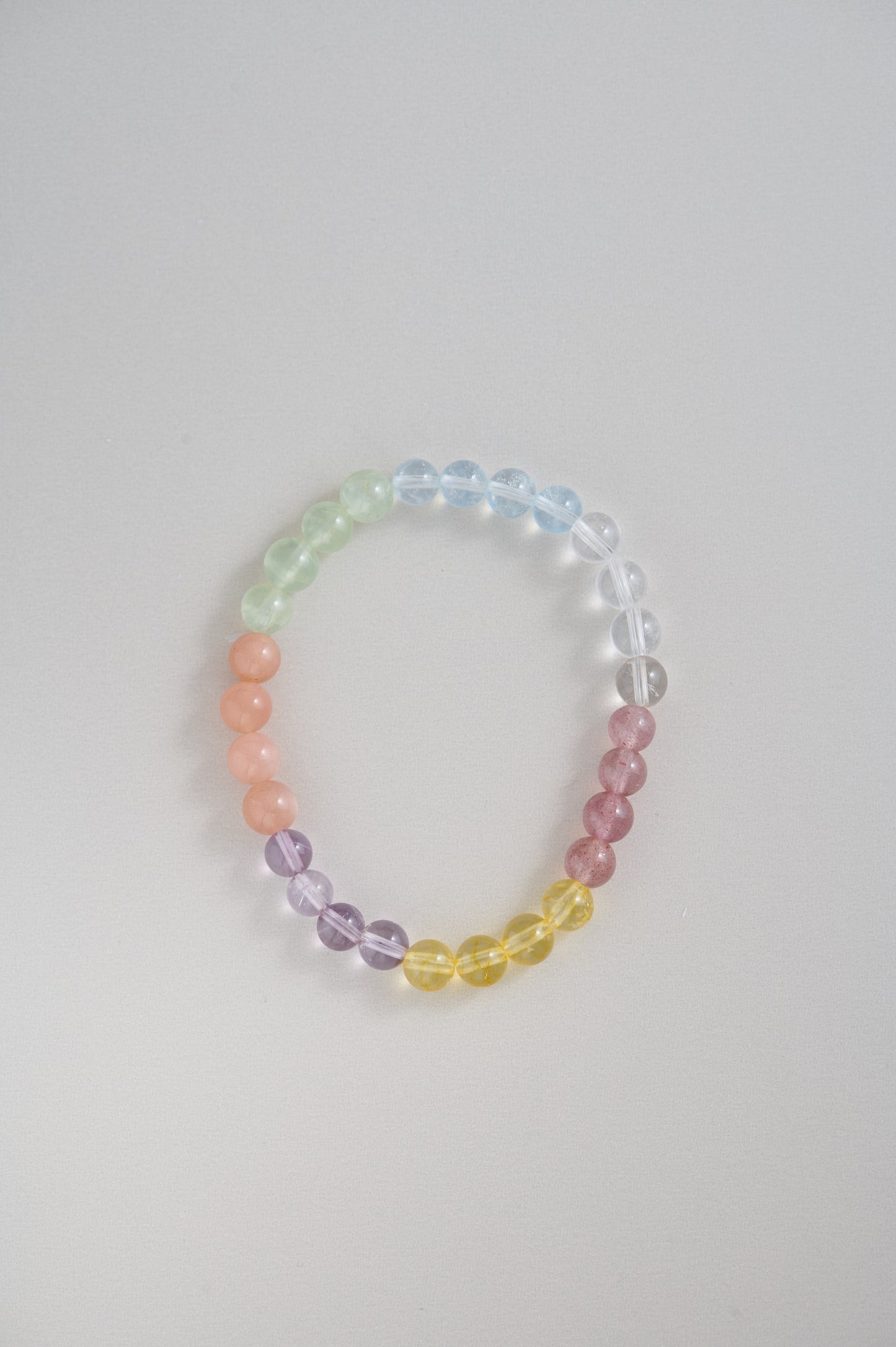 Handmade Rainbow Healing Crystal Bracelet – 7 Natural Gemstone Beads for Chakra Balance & Energy Boost