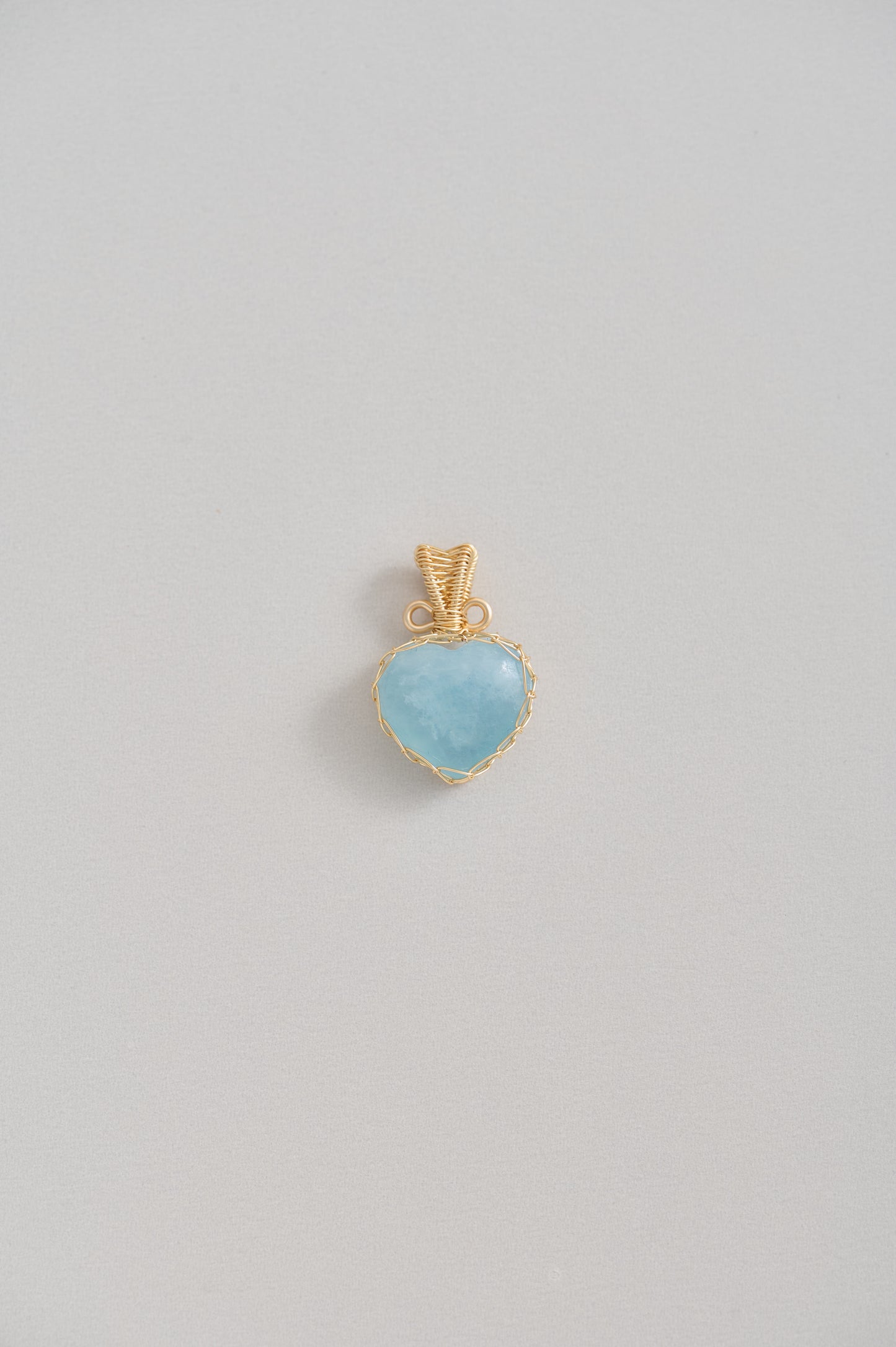 Ocean Heart – Aquamarine Heart Pendant with Free 14K Gold Adjustable Chain