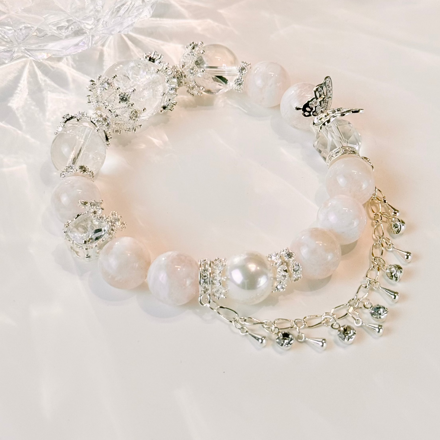 Blossom Mist - Pink Phantom Quartz, Himalayan White Quartz and White Azeztulite