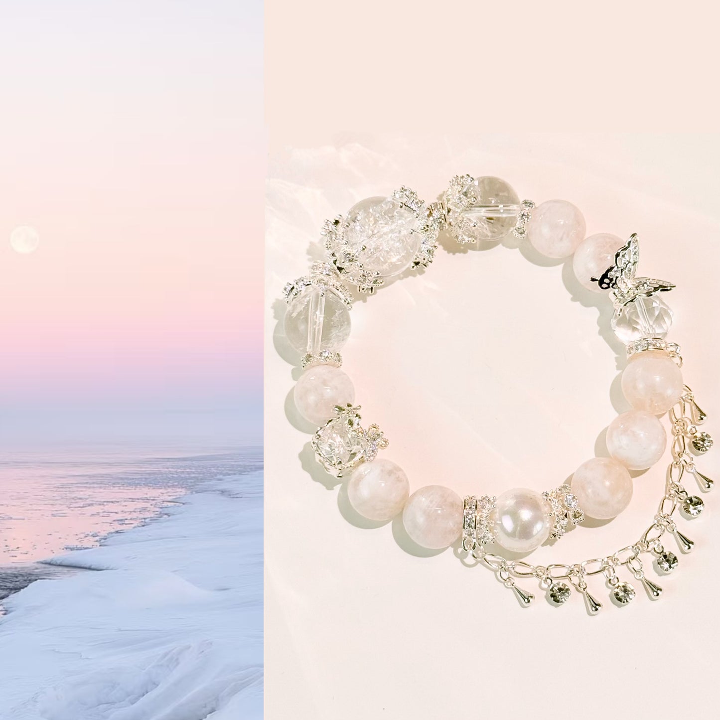 Blossom Mist - Pink Phantom Quartz, Himalayan White Quartz and White Azeztulite