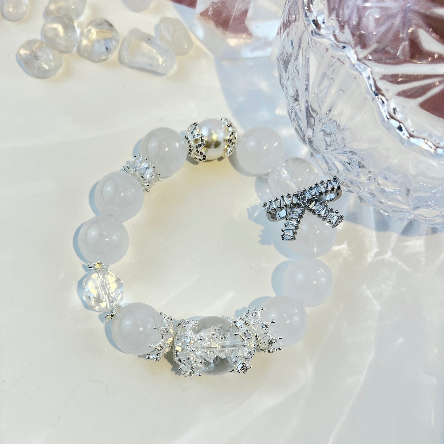 Winter - Snowflake Phantom Quartz, Himalayan White Quartz and White Azeztulite