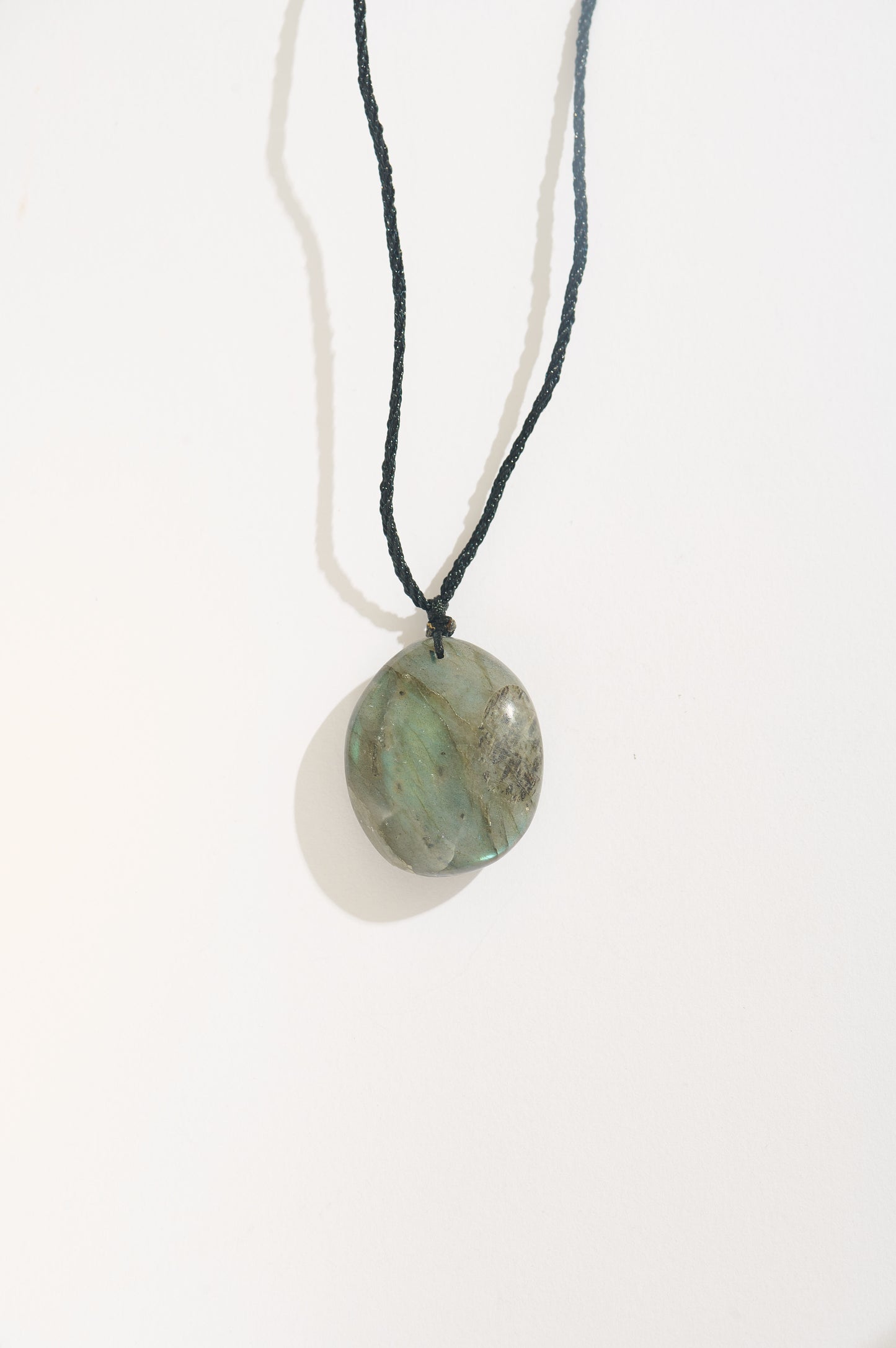 Handmade Labradorite Necklace | Iridescent Moonstone Pendant | Natural Crystal Necklace with Adjustable Cord | Protective Energy Jewelry