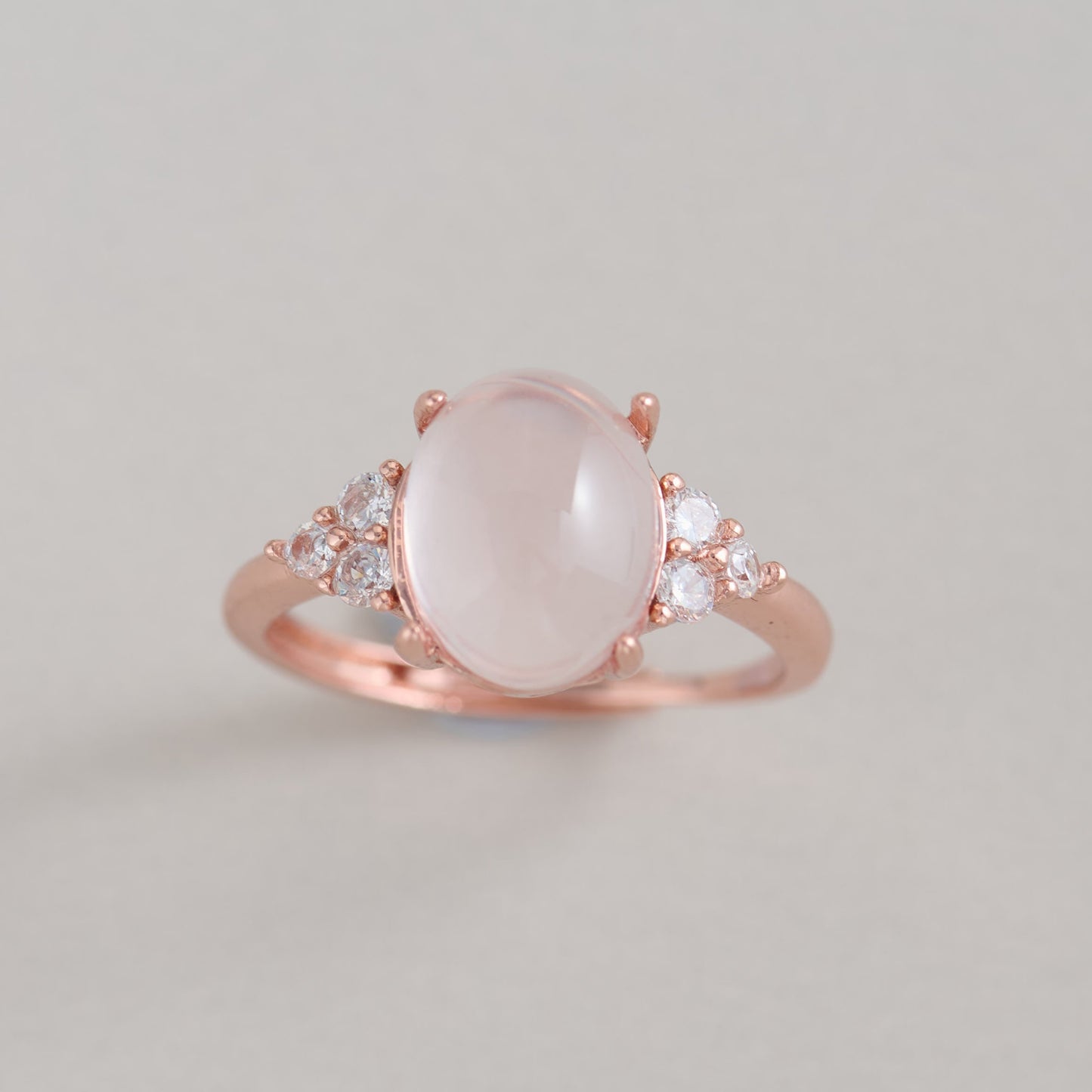 Rose Gold Natural Rose Quartz Ring | Love Attraction Crystal Ring | Dainty Pink Gemstone Ring for Her