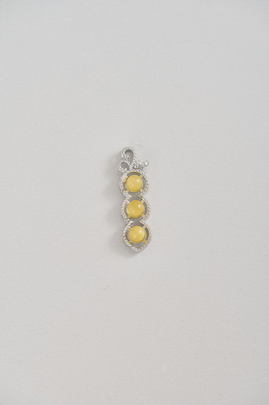 Golden Harmony – Natural Beeswax Pendant with Sterling Silver & Free 14K Gold Adjustable Chain