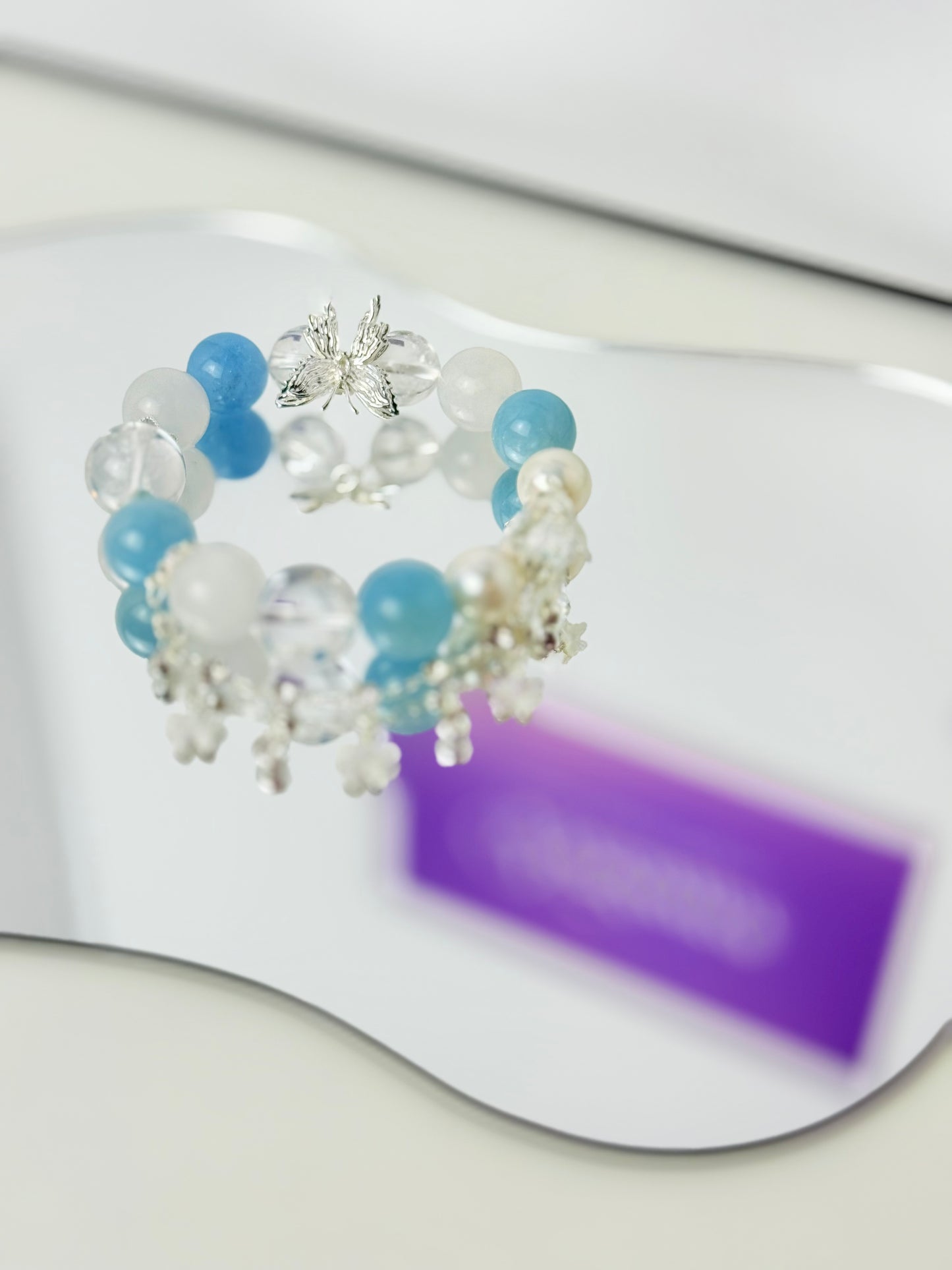 Moonlit Ocean - Aquamarine, Moonstone and Clear Quartz