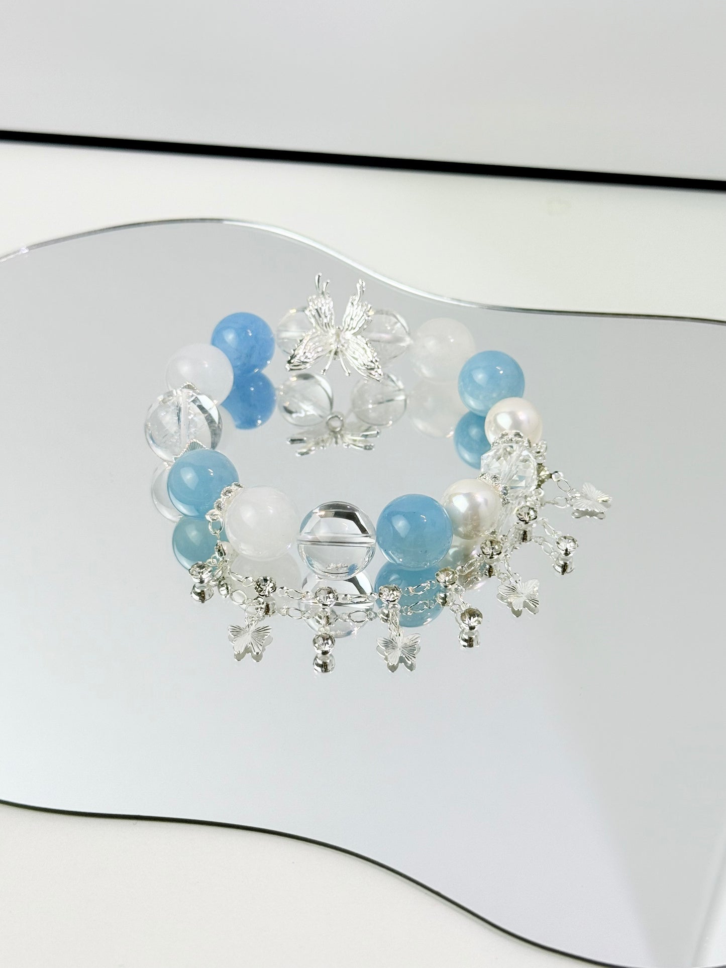Moonlit Ocean - Aquamarine, Moonstone and Clear Quartz