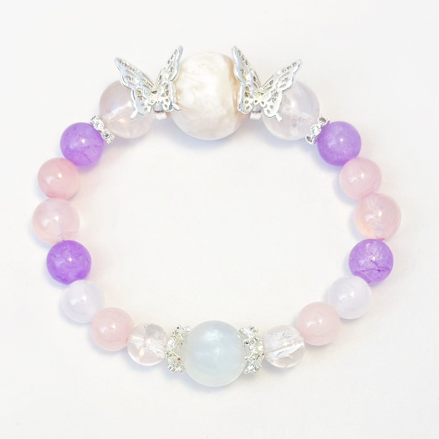 Snow Mountain Princess Crystal Bracelet – Moonstone & Snow Phantom Quartz