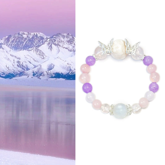 Snow Mountain Princess Crystal Bracelet – Moonstone & Snow Phantom Quartz