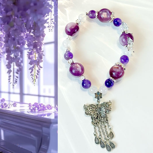 Twilight Butterfly - Lepidolite and Amethyst
