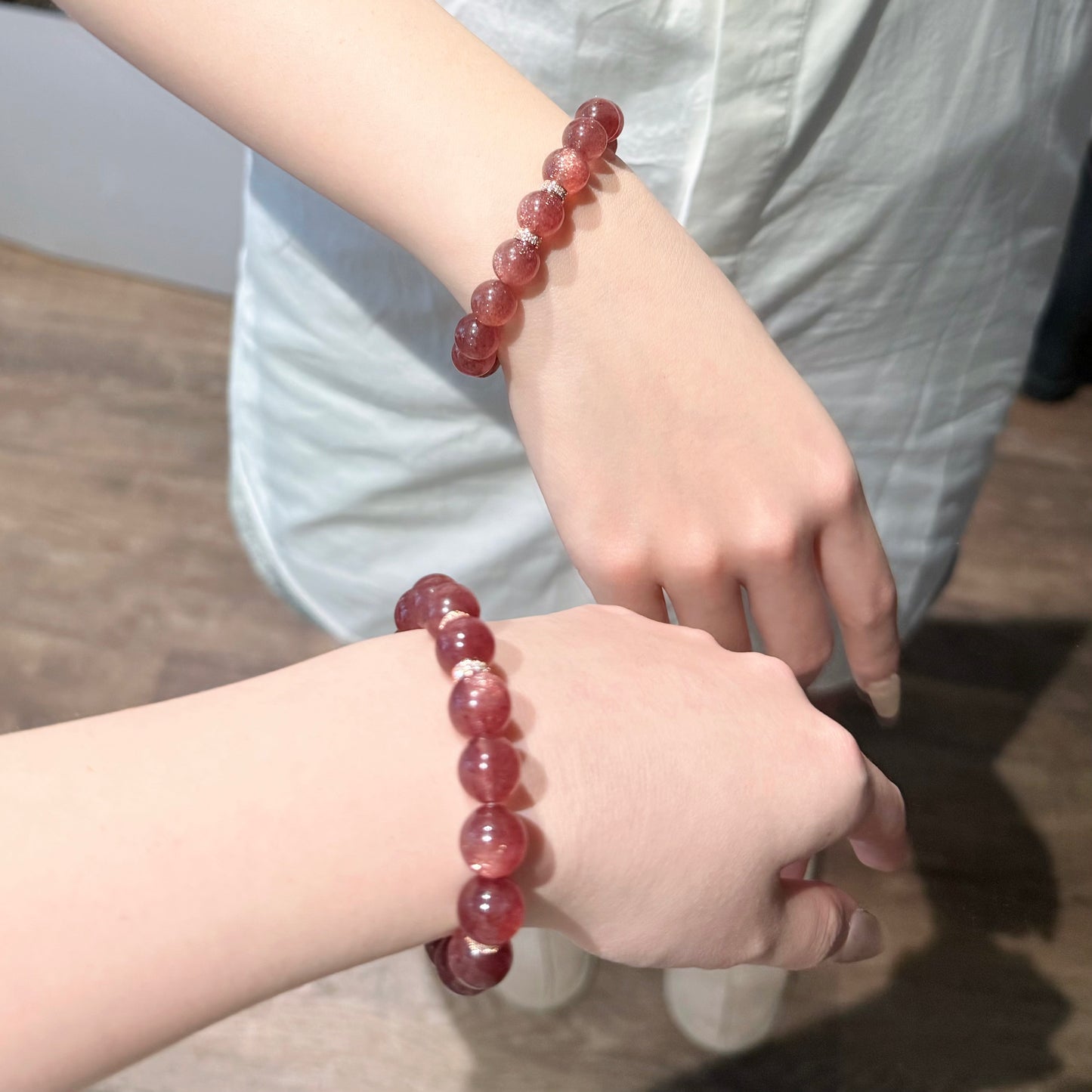 Starlit Berry – Premium Cherry Red Strawberry Quartz Bracelet (10mm)
